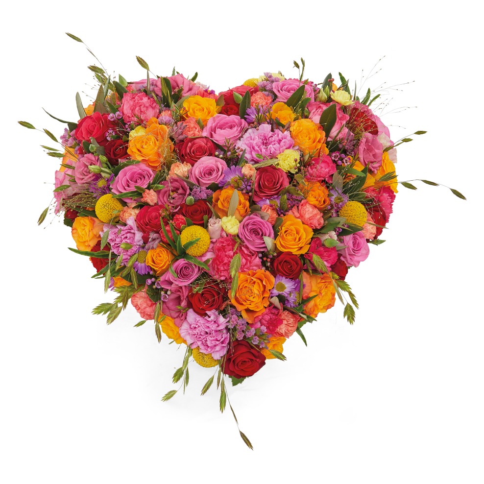 Warm hart van bloemen